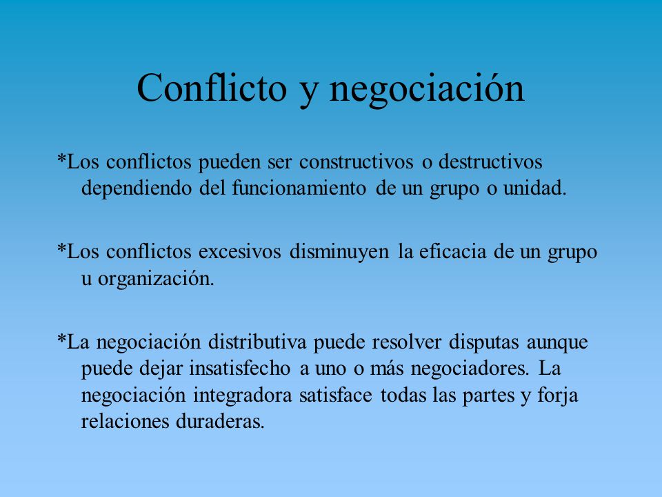 Conflicto y negociación