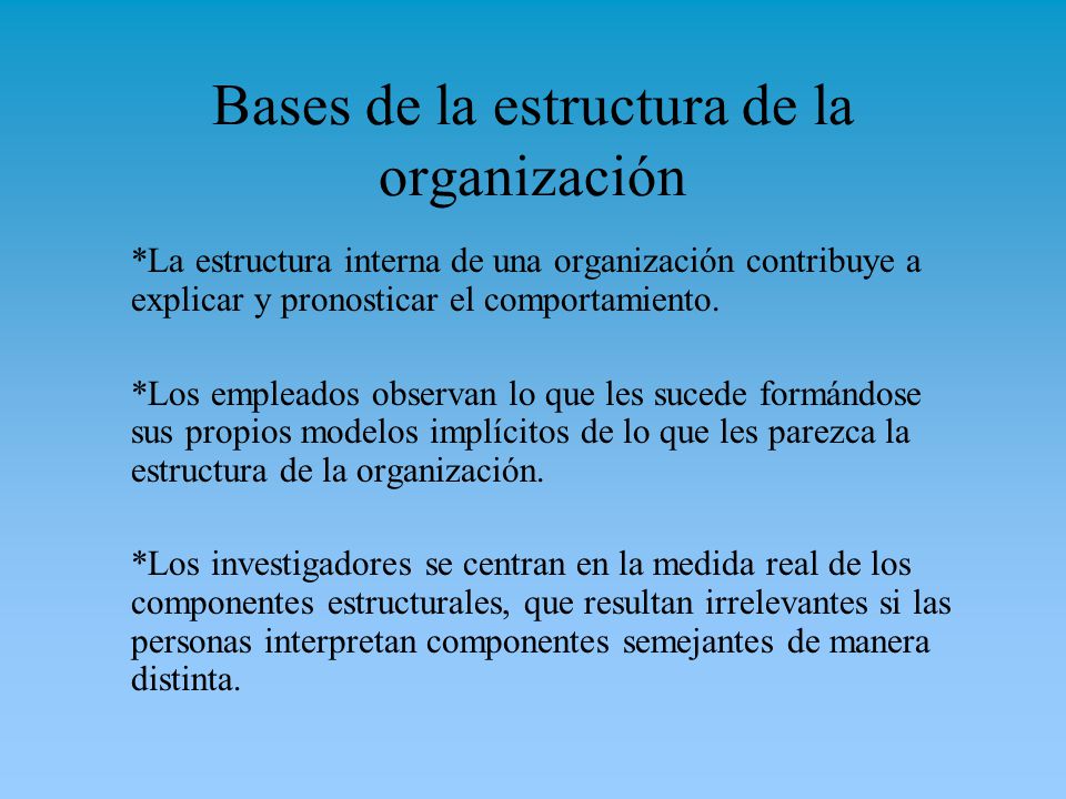 Bases de la estructura de la organización
