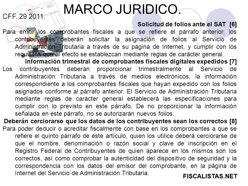 MARCO JURIDICO. CFF Solicitud de folios ante el SAT [6]