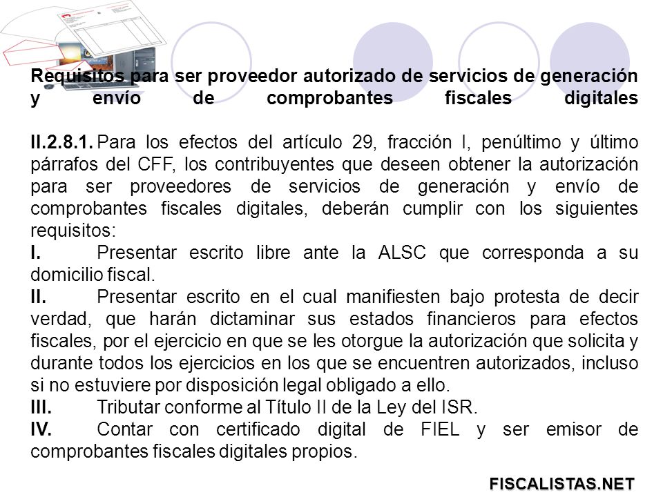 III. Tributar conforme al Título II de la Ley del ISR.