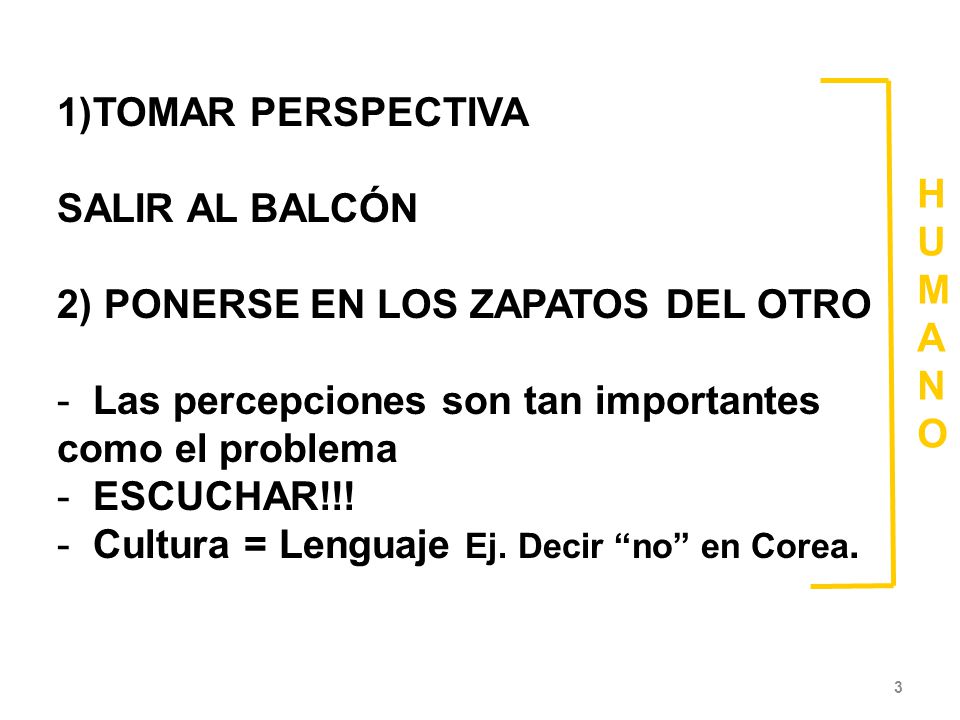 TOMAR PERSPECTIVA SALIR AL BALCÓN. 2) PONERSE EN LOS ZAPATOS DEL OTRO. Las percepciones son tan importantes.
