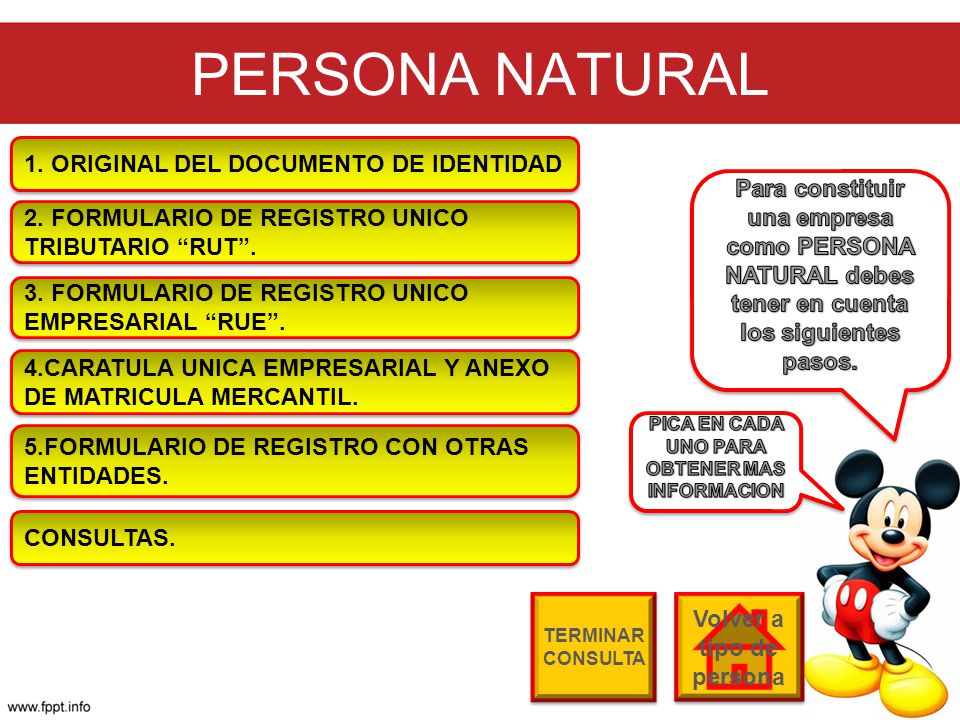 PICA EN CADA UNO PARA OBTENER MAS INFORMACION Volver a tipo de persona