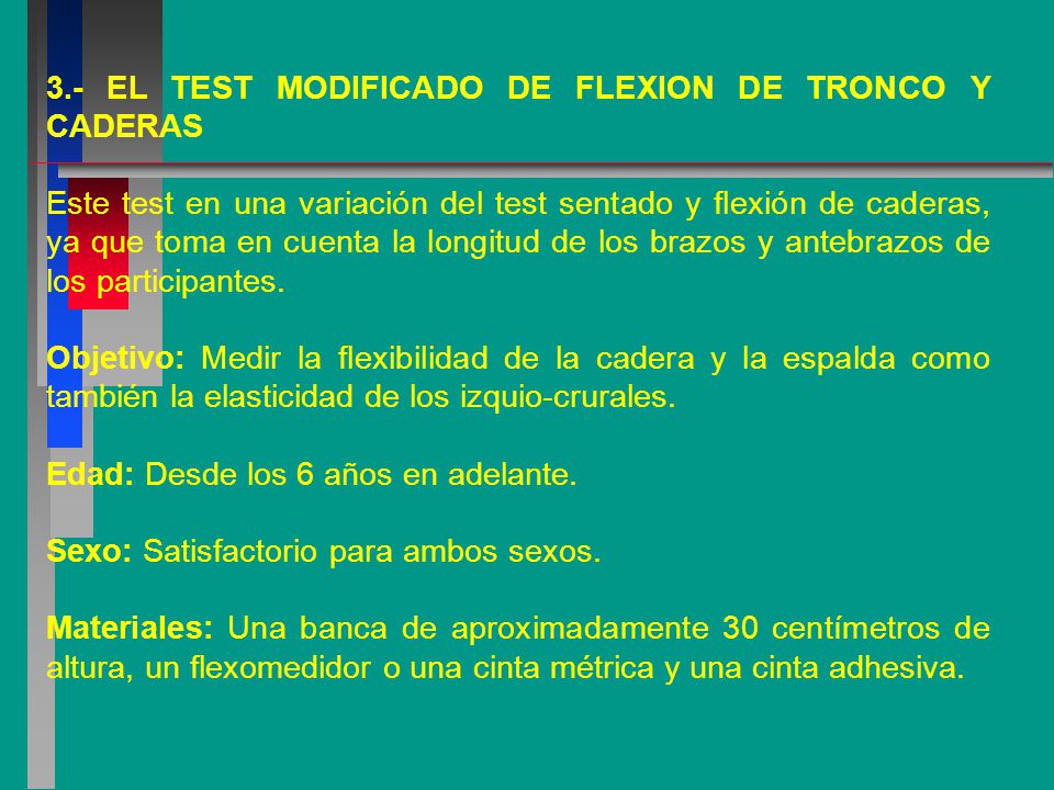 3.- EL TEST MODIFICADO DE FLEXION DE TRONCO Y CADERAS