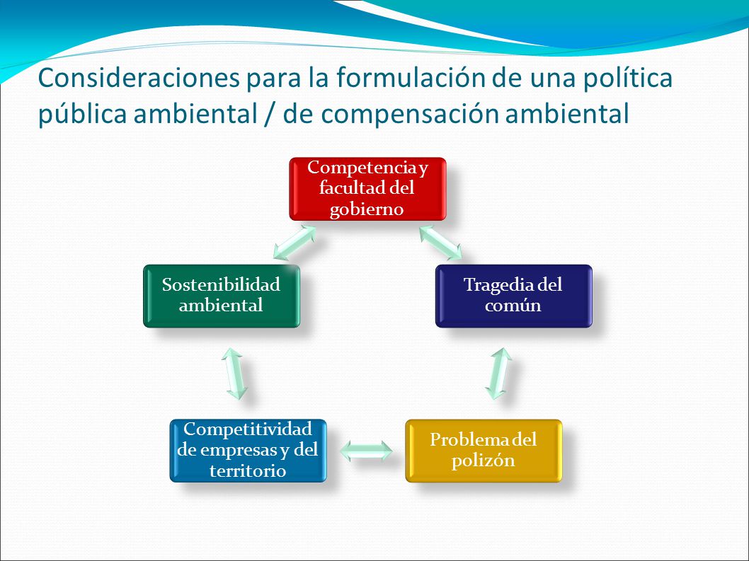 Consideraciones para la formulación de una política pública ambiental / de compensación ambiental