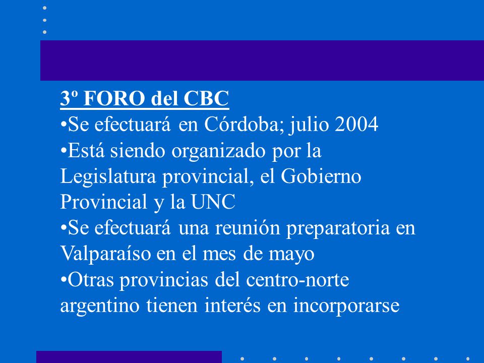3º FORO del CBC Se efectuará en Córdoba; julio Está siendo organizado por la Legislatura provincial, el Gobierno Provincial y la UNC.