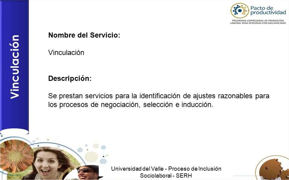 Universidad del Valle - Proceso de Inclusión Sociolaboral - SERH