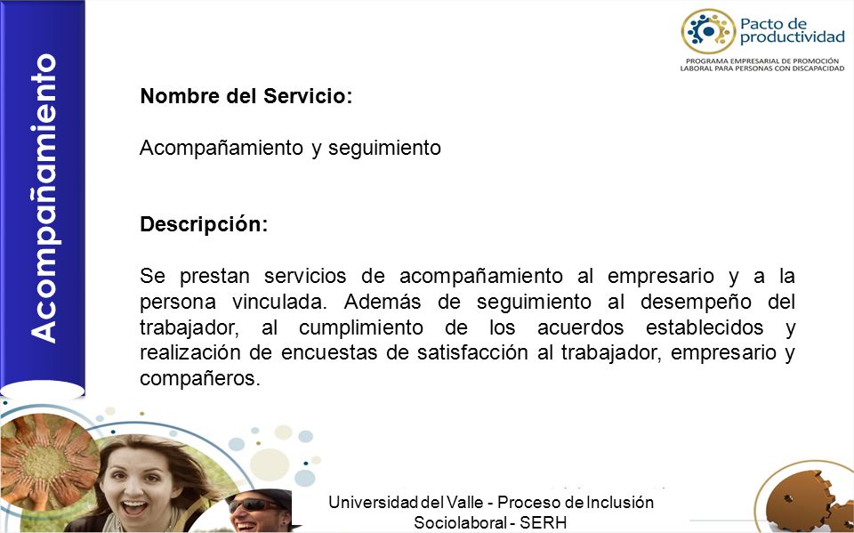 Universidad del Valle - Proceso de Inclusión Sociolaboral - SERH