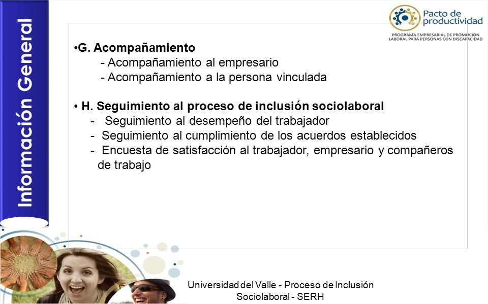 Universidad del Valle - Proceso de Inclusión Sociolaboral - SERH
