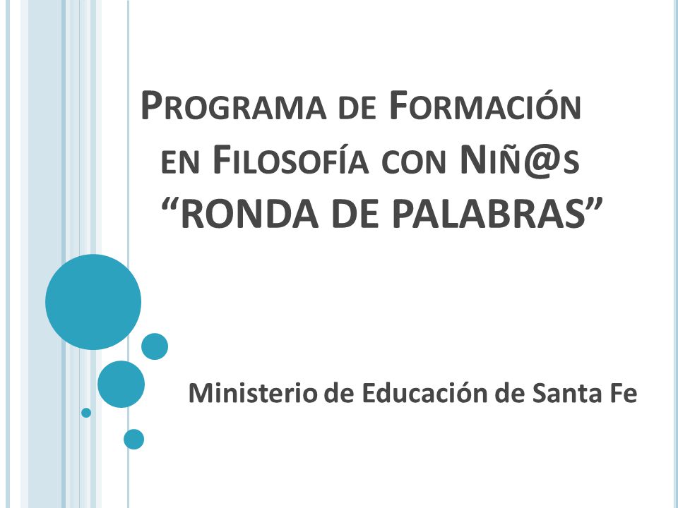 Programa de Formación en Filosofía con RONDA DE PALABRAS