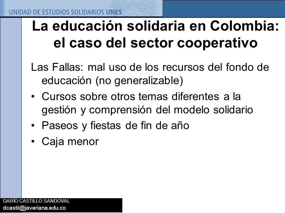 La educación solidaria en Colombia: el caso del sector cooperativo