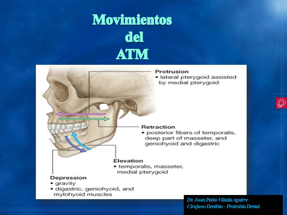 Movimientos del ATM Dr. Juan Pablo Villalta Aguirre Cirujano Dentista – Protesista Dental