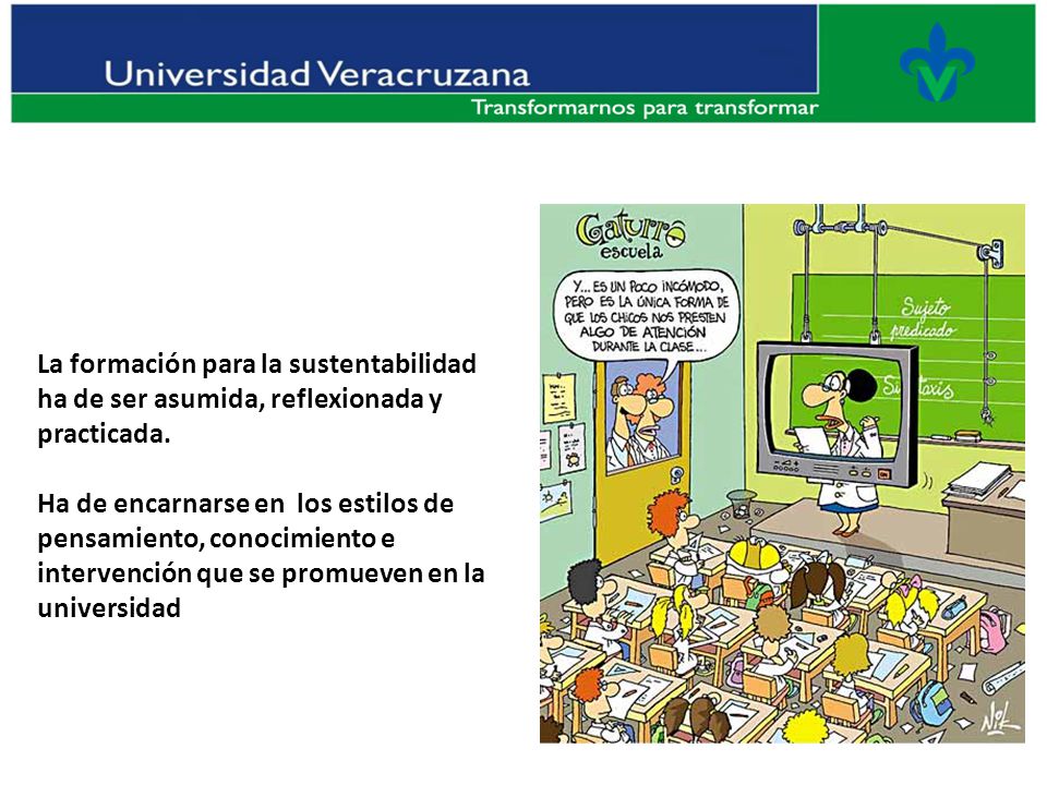 La formación para la sustentabilidad ha de ser asumida, reflexionada y practicada.