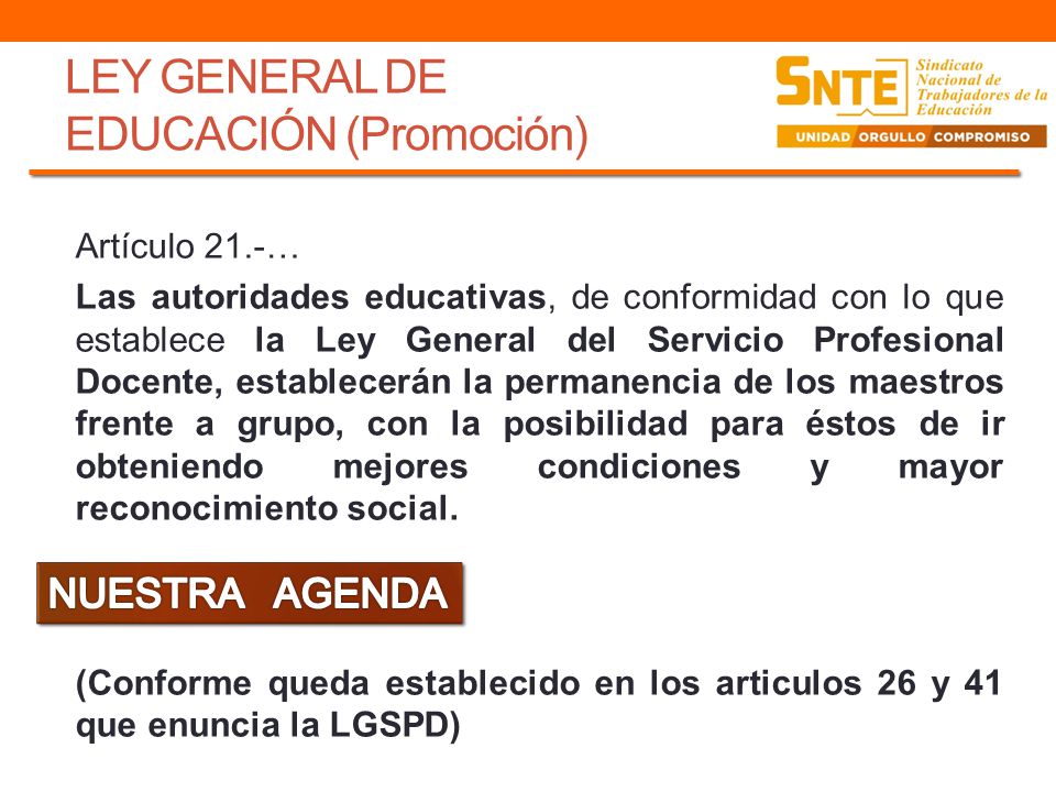 LEY GENERAL DE EDUCACIÓN (Promoción)