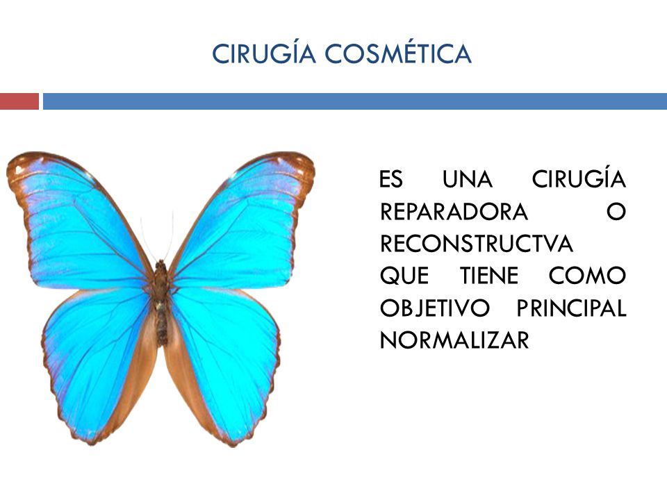 CIRUGÍA COSMÉTICA ES UNA CIRUGÍA REPARADORA O RECONSTRUCTVA QUE TIENE COMO OBJETIVO PRINCIPAL NORMALIZAR.