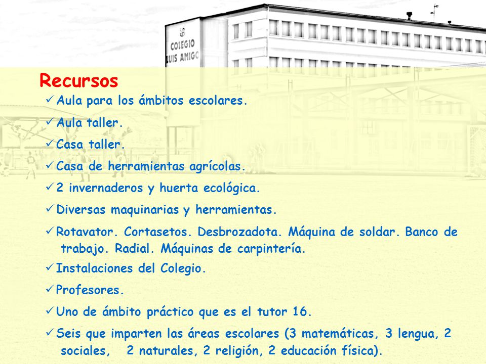 Recursos Aula para los ámbitos escolares. Aula taller. Casa taller.