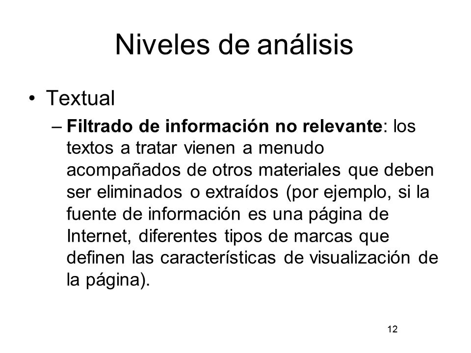 Niveles de análisis Textual