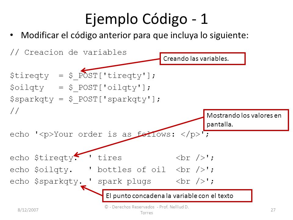 © - Derechos Reservados - Prof. Nelliud D. Torres