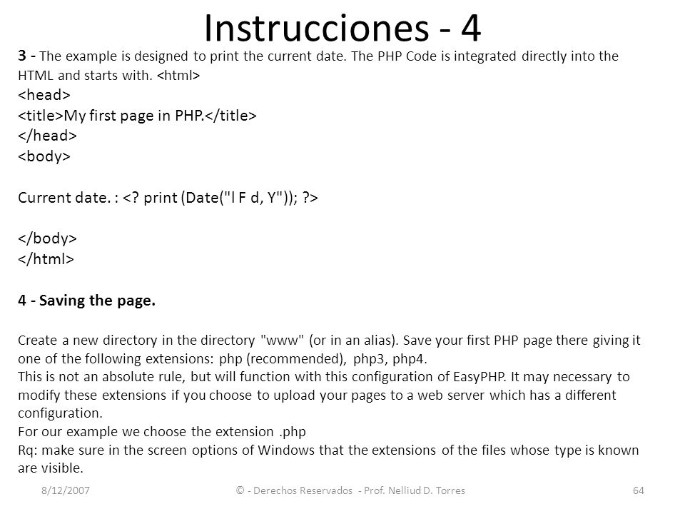 © - Derechos Reservados - Prof. Nelliud D. Torres