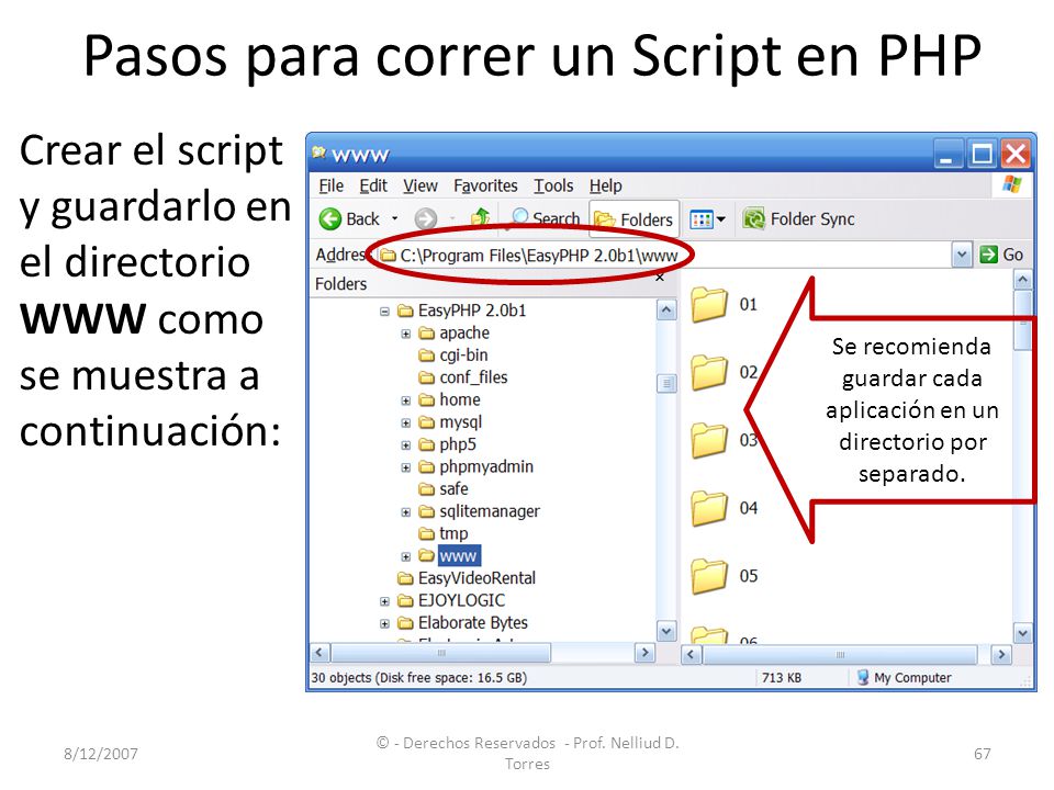 Pasos para correr un Script en PHP