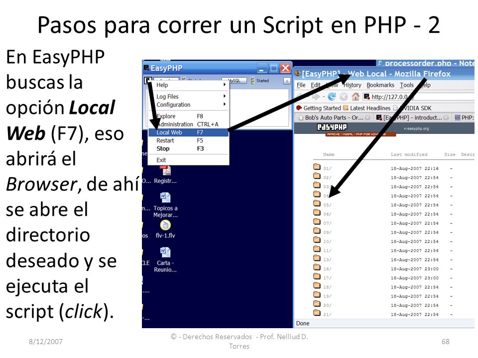 Pasos para correr un Script en PHP - 2