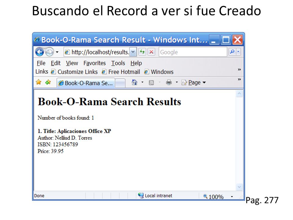 Buscando el Record a ver si fue Creado