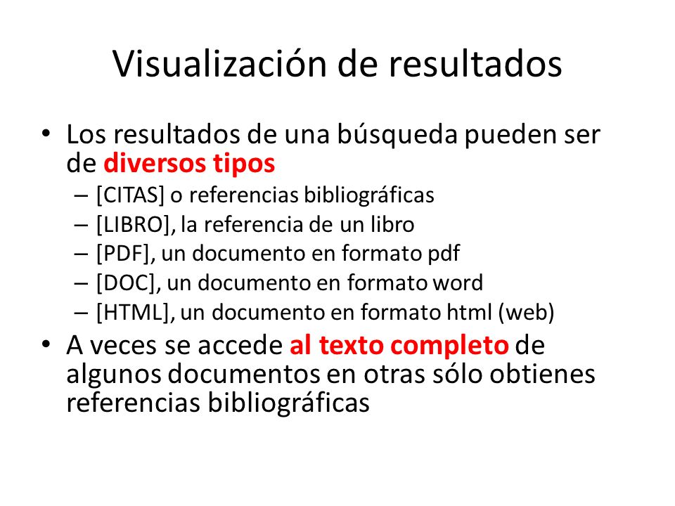 Visualización de resultados