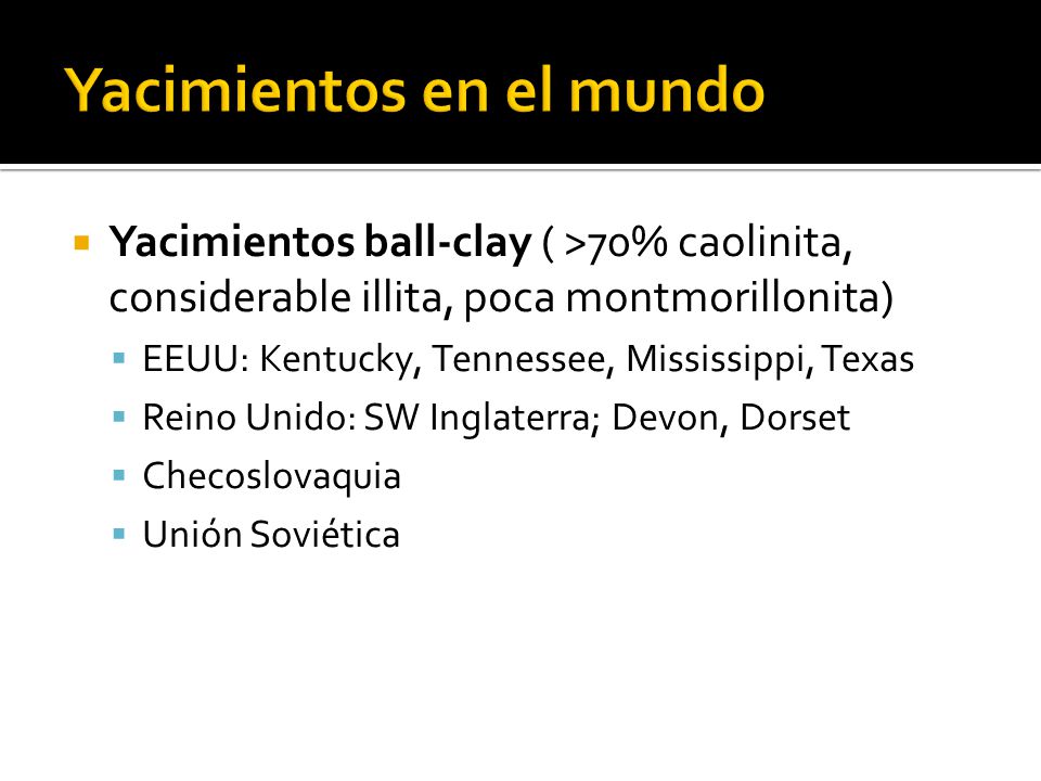 Yacimientos en el mundo