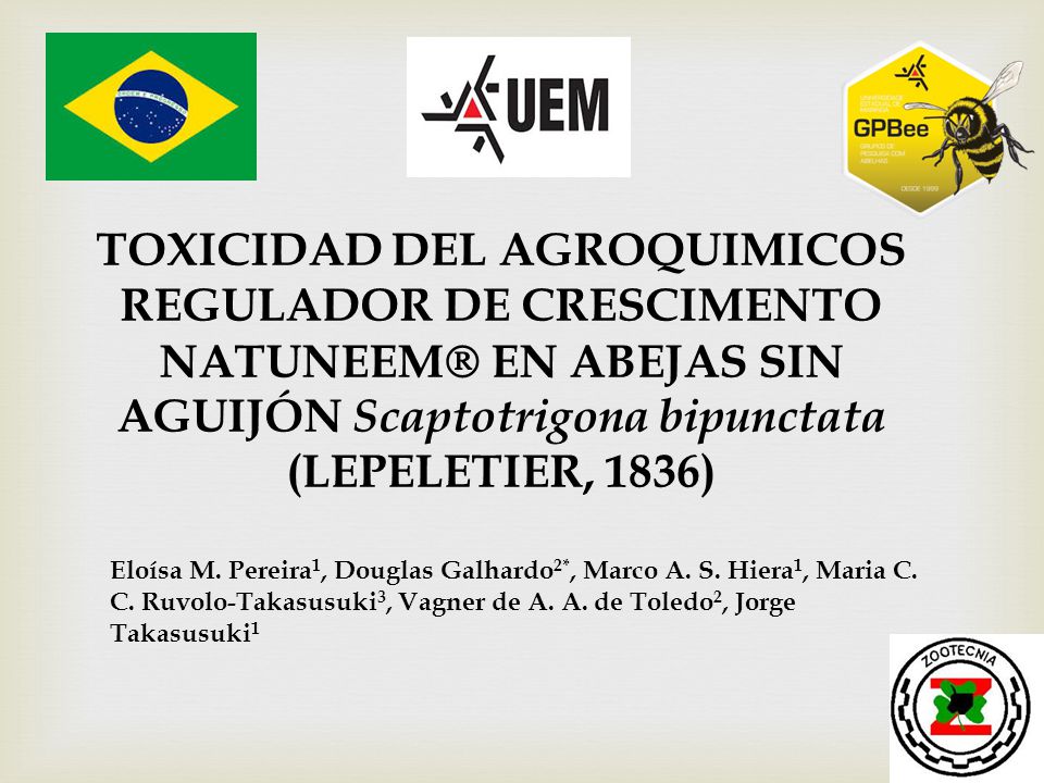 TOXICIDAD DEL AGROQUIMICOS REGULADOR DE CRESCIMENTO NATUNEEM EN ABEJAS SIN AGUIJÓN Scaptotrigona bipunctata (LEPELETIER, 1836)