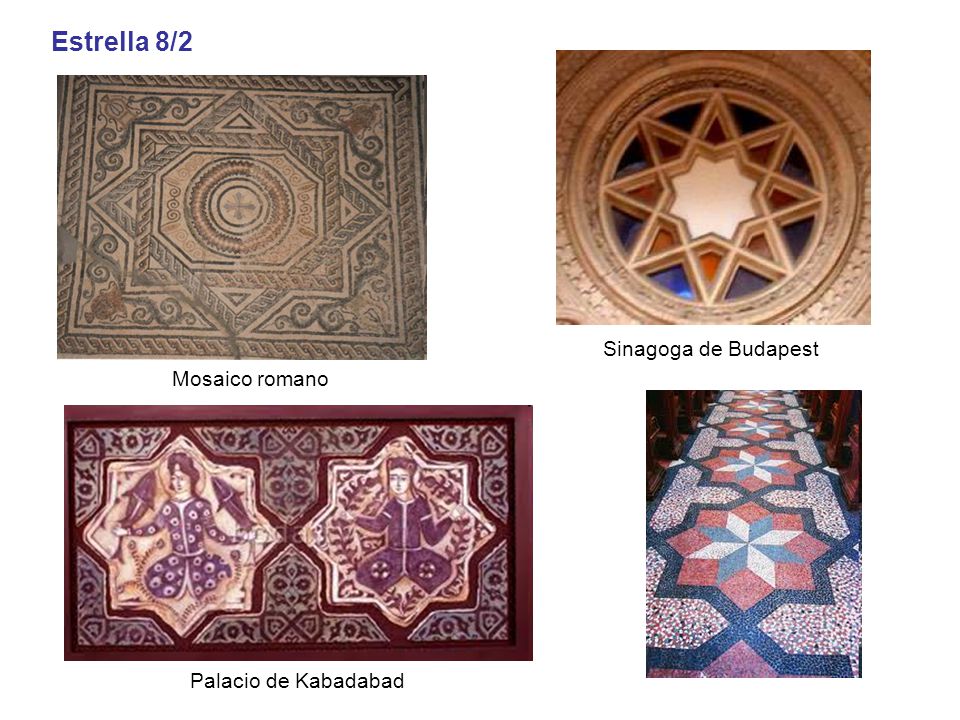 Estrella 8/2 Sinagoga de Budapest Mosaico romano Palacio de Kabadabad