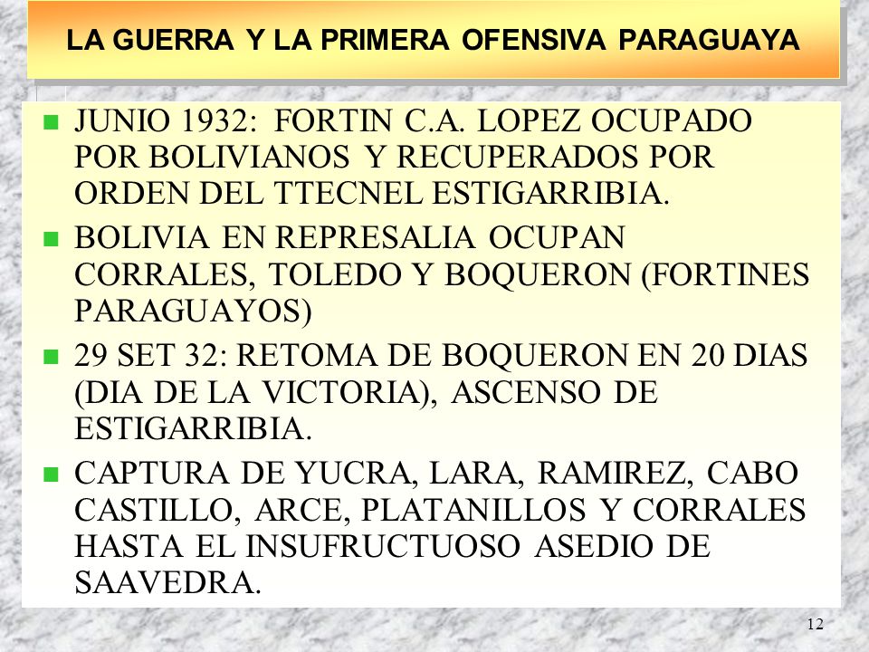 LA GUERRA Y LA PRIMERA OFENSIVA PARAGUAYA