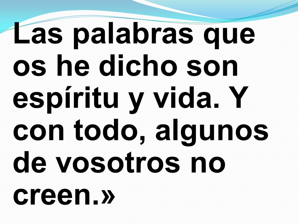 Las palabras que os he dicho son espíritu y vida