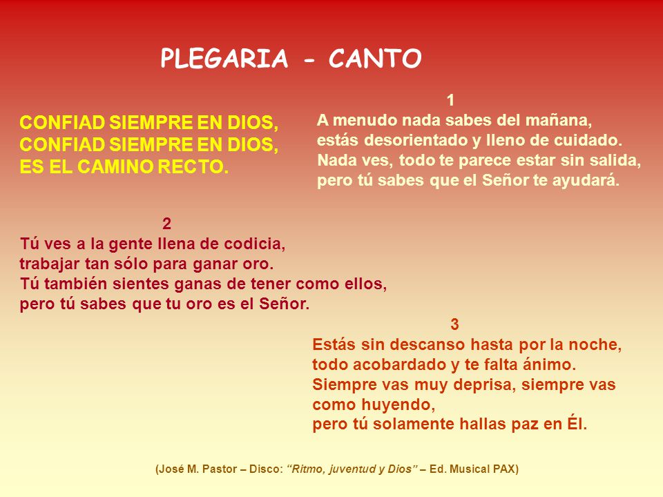 PLEGARIA - CANTO 1.