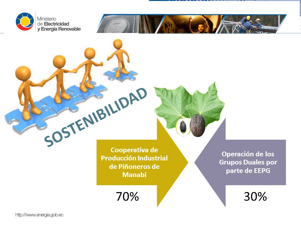 Sostenibilidad Cooperativa de Producción Industrial de Piñoneros de Manabí. Operación de los Grupos Duales por parte de EEPG.