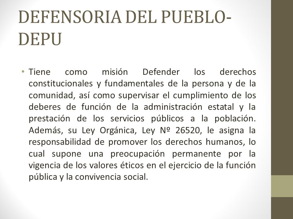 DEFENSORIA DEL PUEBLO- DEPU