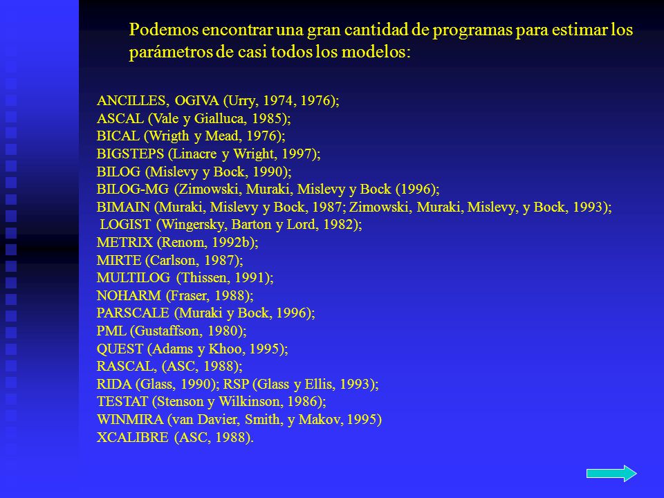 Podemos encontrar una gran cantidad de programas para estimar los parámetros de casi todos los modelos: