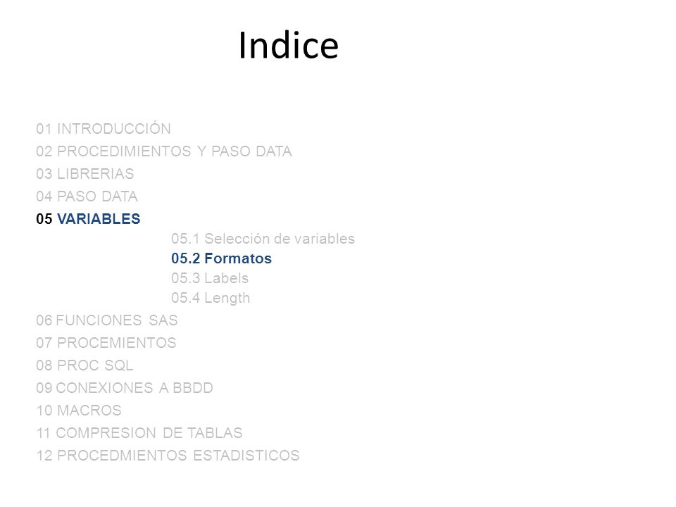 Indice 01 INTRODUCCIÓN 02 PROCEDIMIENTOS Y PASO DATA 03 LIBRERIAS