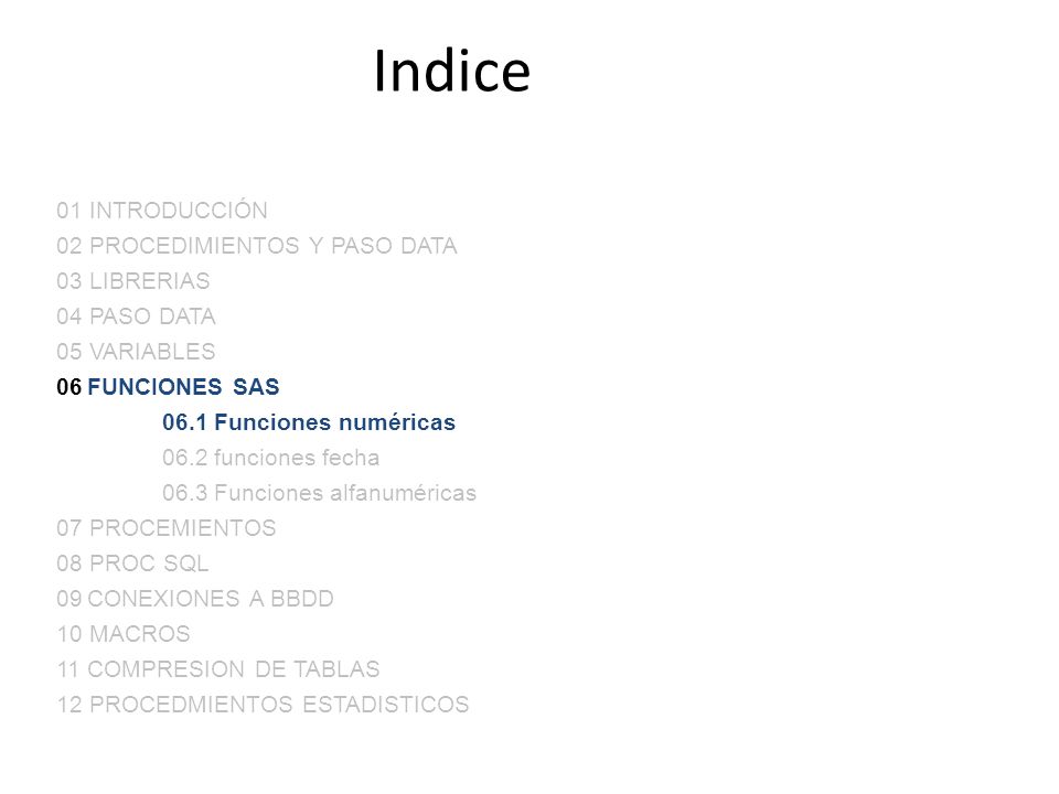 Indice 01 INTRODUCCIÓN 02 PROCEDIMIENTOS Y PASO DATA 03 LIBRERIAS