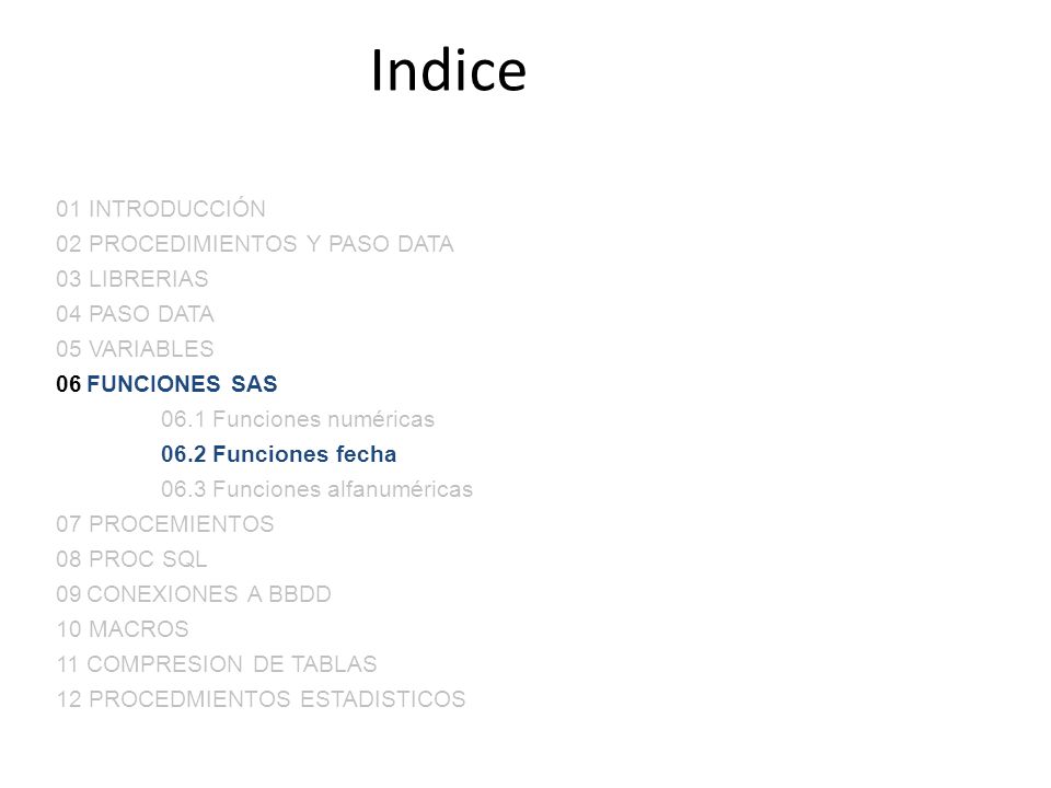 Indice 01 INTRODUCCIÓN 02 PROCEDIMIENTOS Y PASO DATA 03 LIBRERIAS