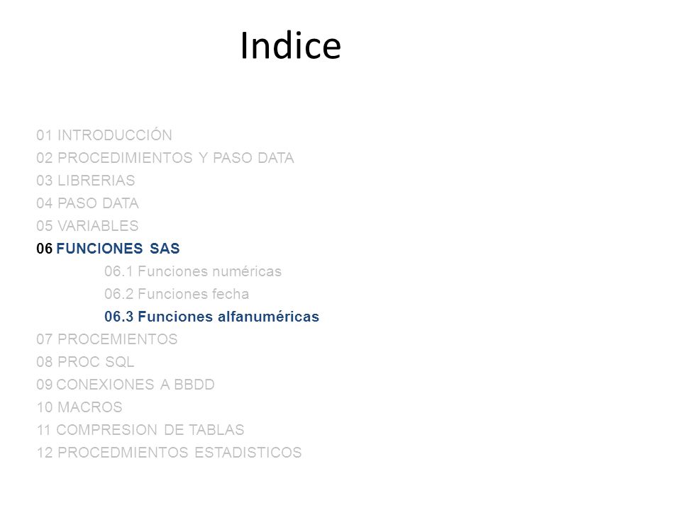 Indice 01 INTRODUCCIÓN 02 PROCEDIMIENTOS Y PASO DATA 03 LIBRERIAS