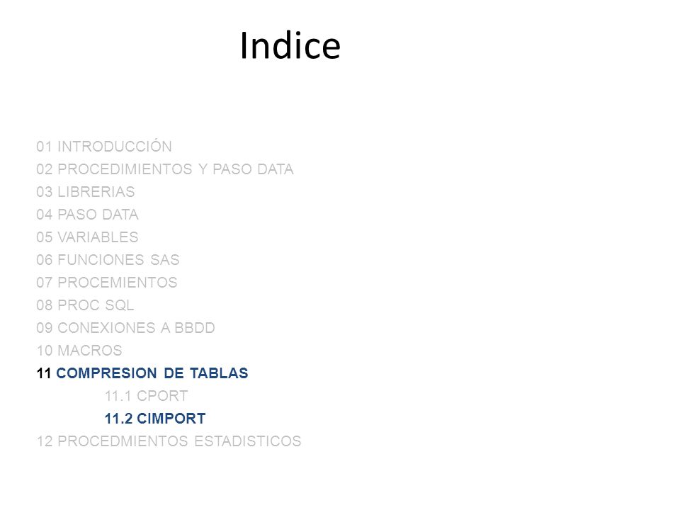 Indice 01 INTRODUCCIÓN 02 PROCEDIMIENTOS Y PASO DATA 03 LIBRERIAS