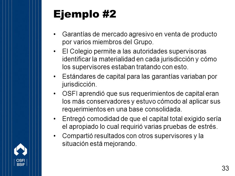 Ejemplo #2 Garantías de mercado agresivo en venta de producto por varios miembros del Grupo.
