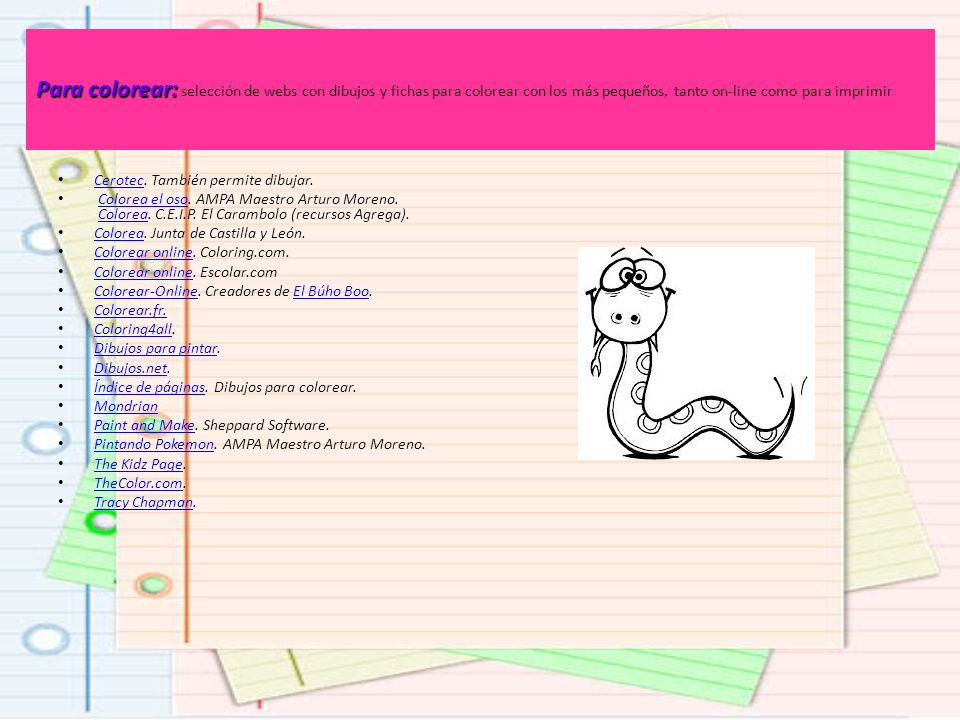 Para colorear: selección de webs con dibujos y fichas para colorear con los más pequeños, tanto on-line como para imprimir