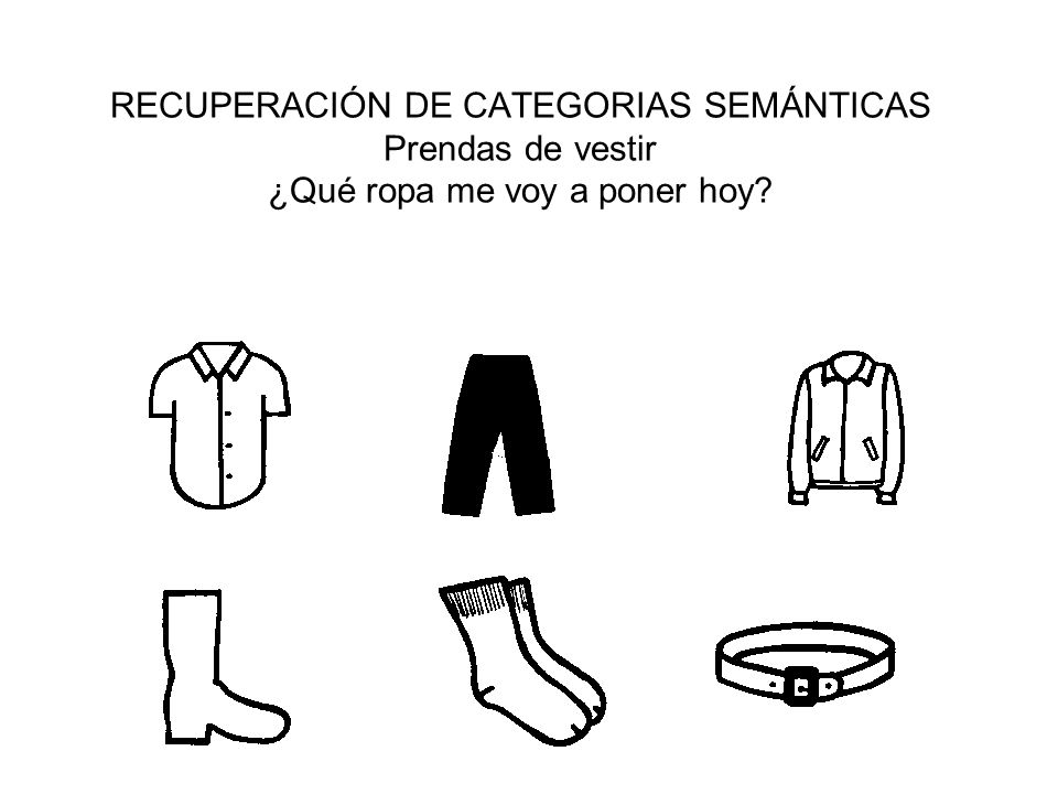 RECUPERACIÓN DE CATEGORIAS SEMÁNTICAS Prendas de vestir ¿Qué ropa me voy a poner hoy