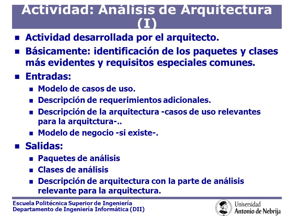 Actividad: Análisis de Arquitectura (I)