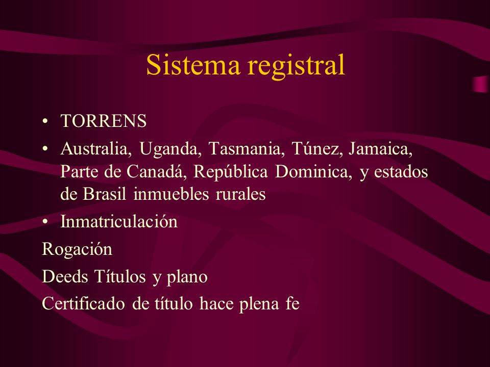 Sistema registral TORRENS
