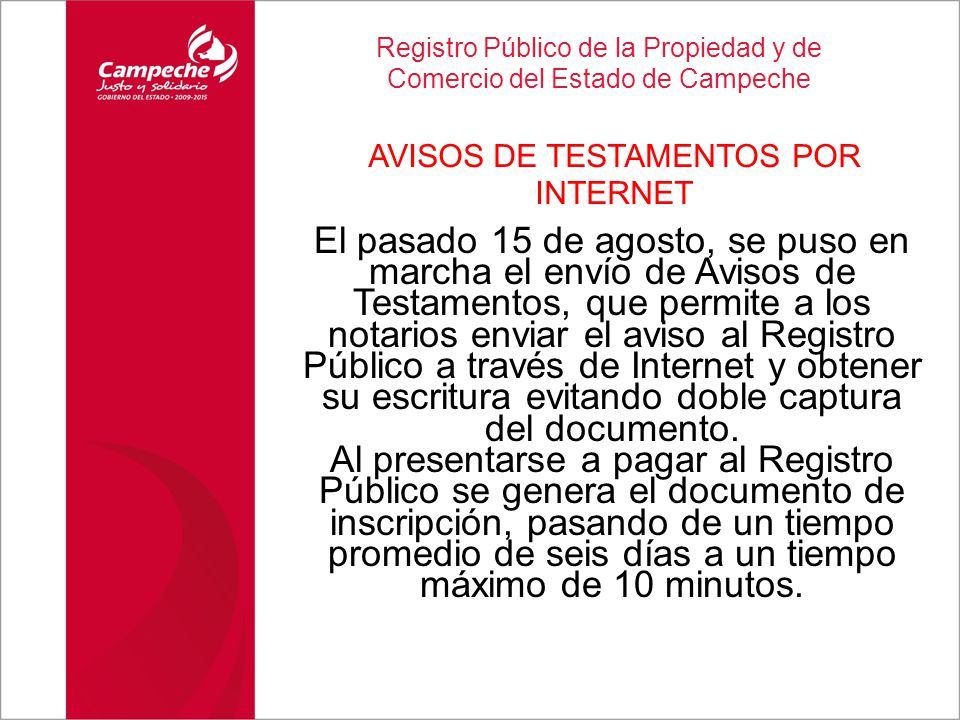 Registro Público de la Propiedad y de Comercio del Estado de Campeche
