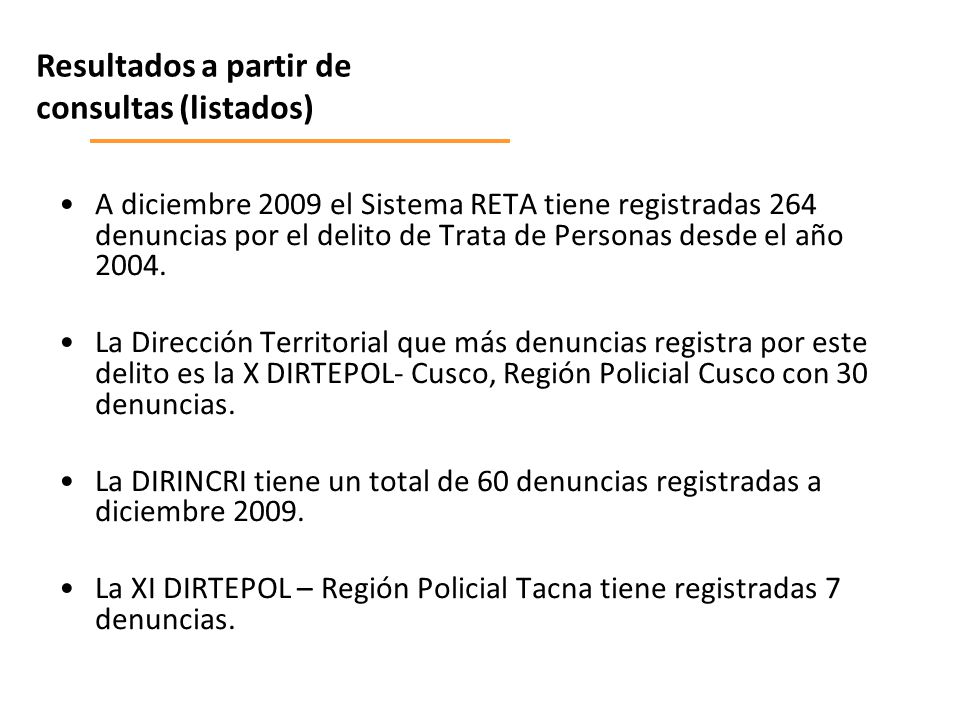 Resultados a partir de consultas (listados)
