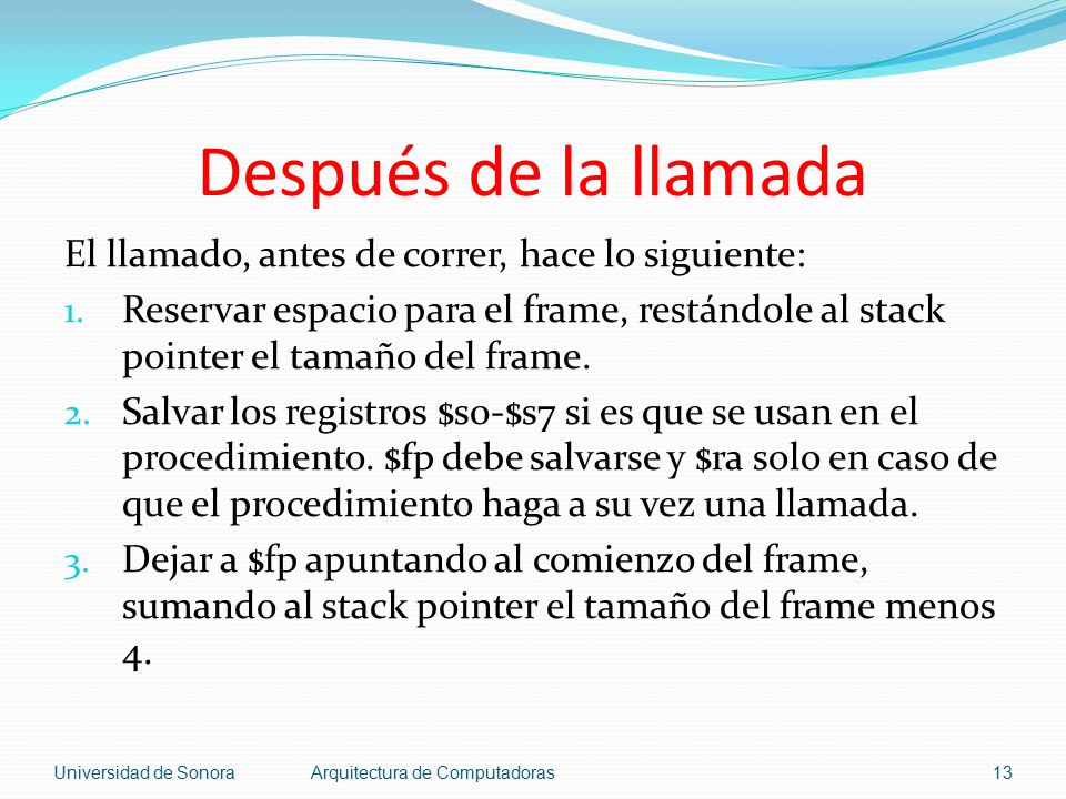 Después de la llamada El llamado, antes de correr, hace lo siguiente: