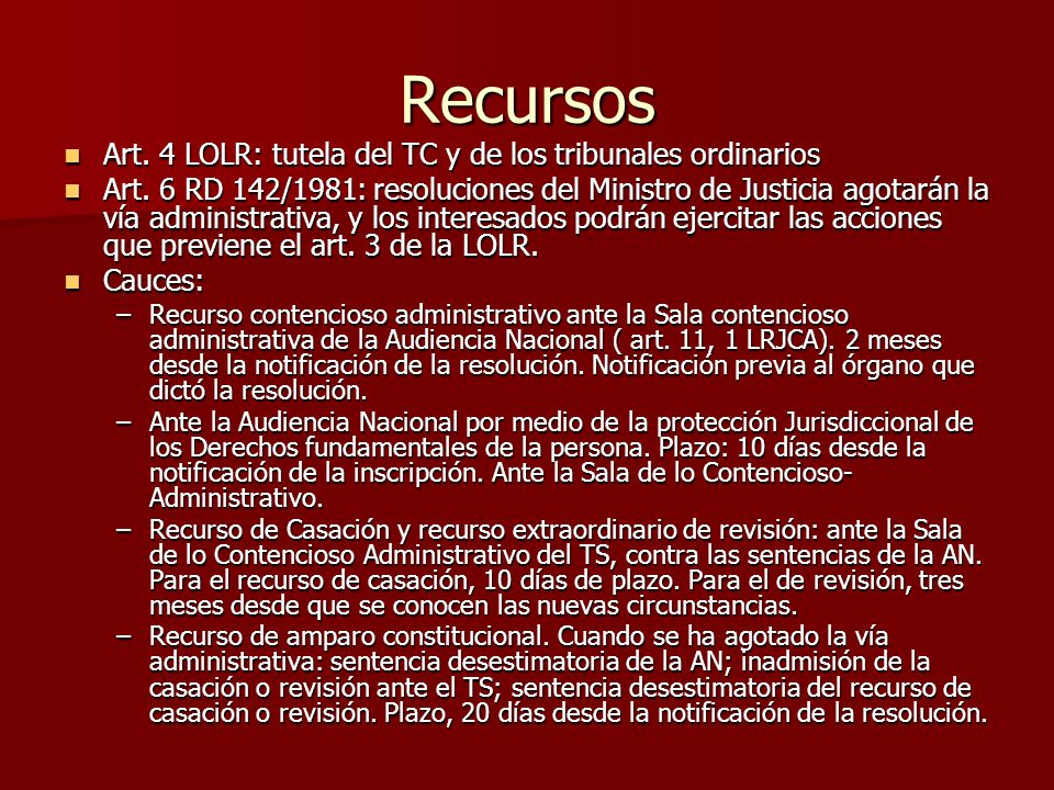 Recursos Art. 4 LOLR: tutela del TC y de los tribunales ordinarios