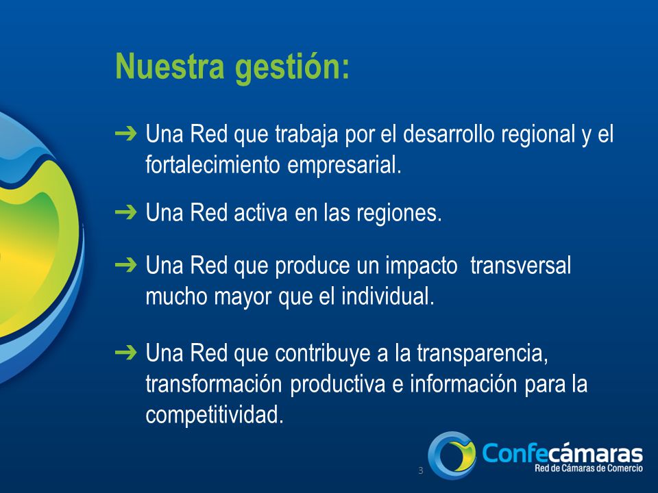 Nuestra gestión: Una Red que trabaja por el desarrollo regional y el fortalecimiento empresarial. Una Red activa en las regiones.